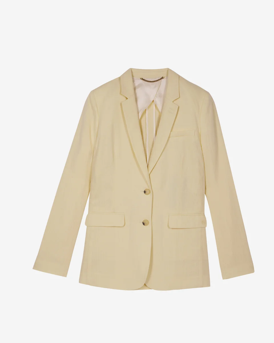 YELLOW LINEN SUIT JACKET - 1