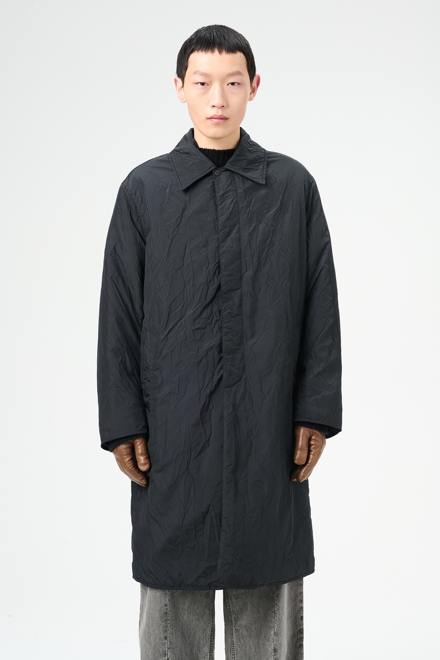 Blithe Coat Shining Black Crinkle Solaro - 3