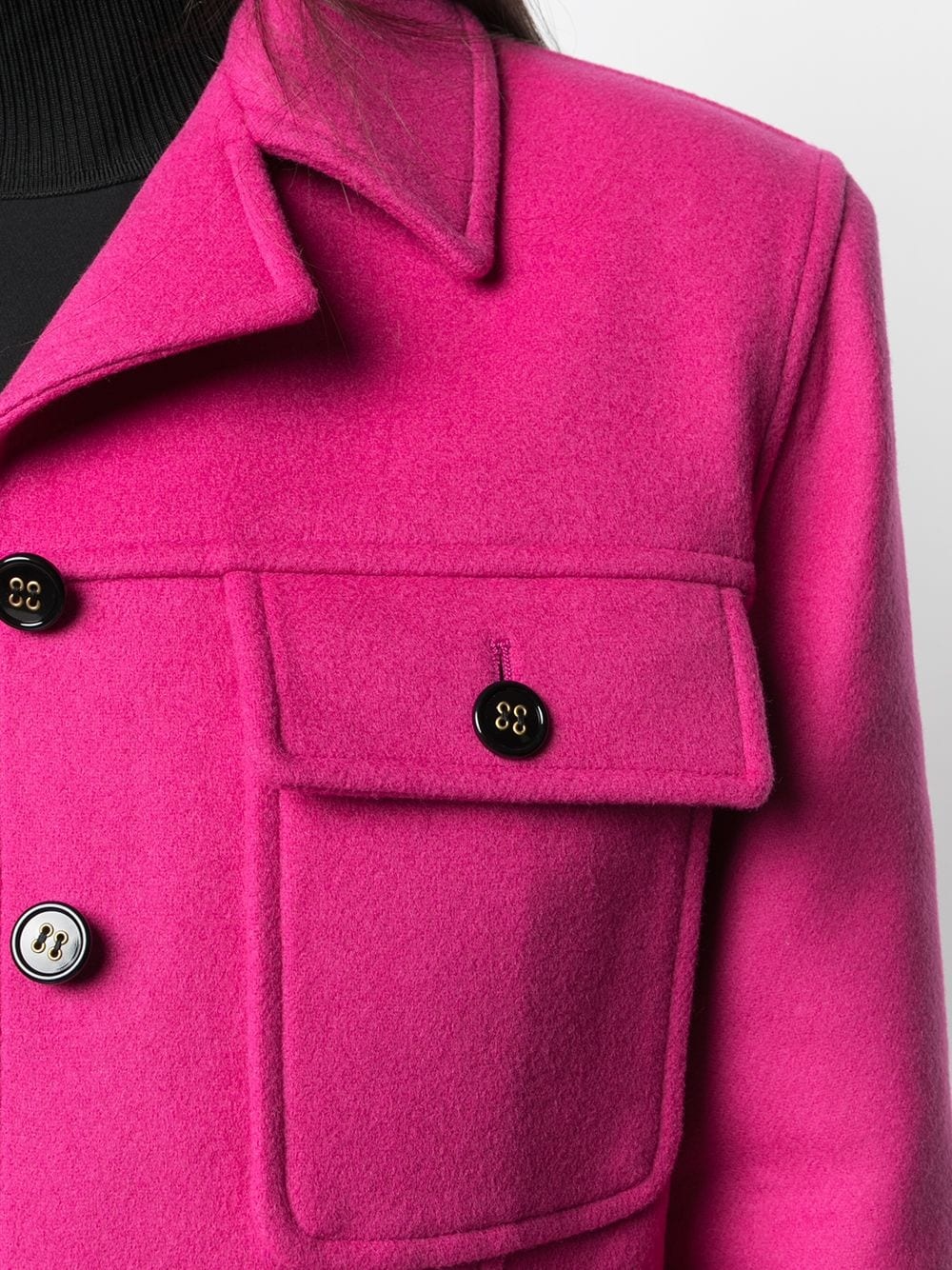chest flap pockets buttoned jacket - 5