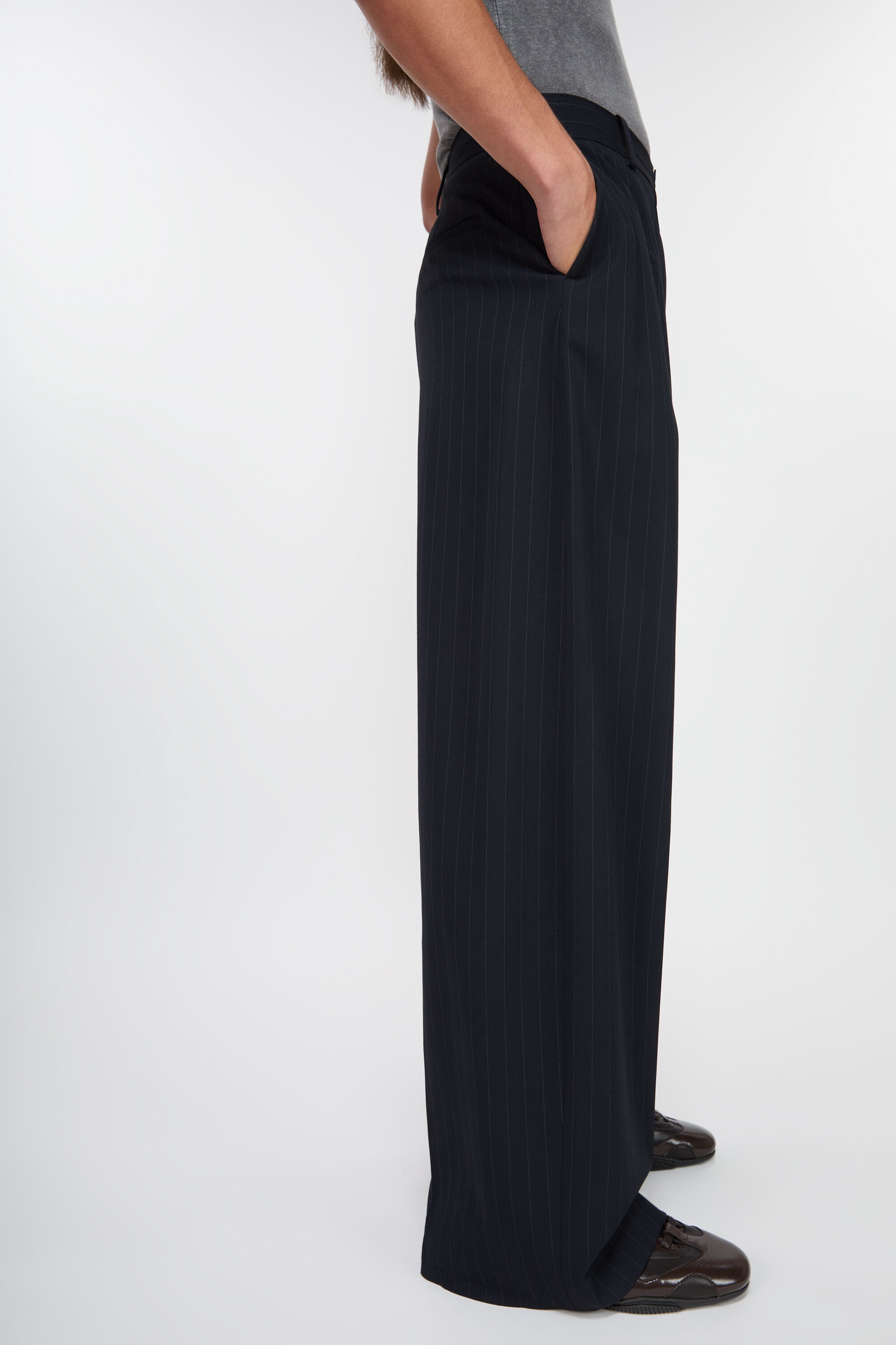 Pinstripe trousers - Navy - 5