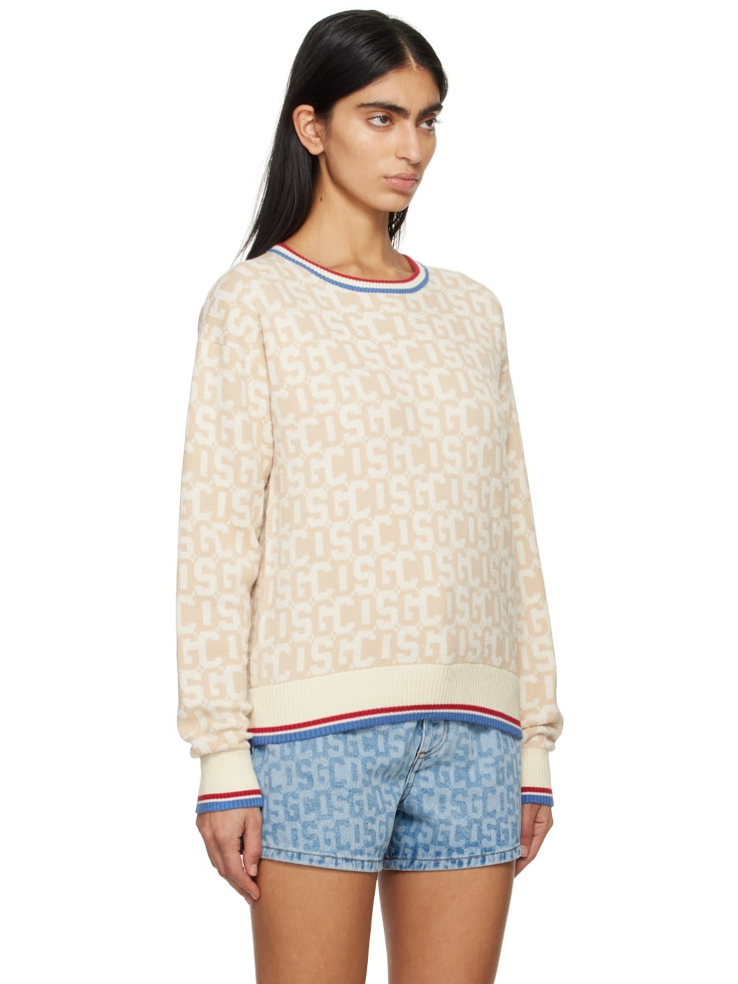 Beige Jacquard Sweater - 2