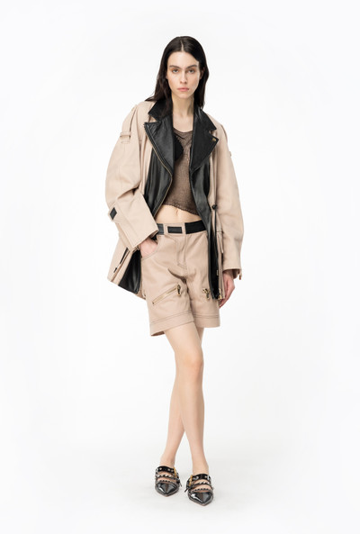 PINKO COTTON AND LEATHER SHORTS outlook