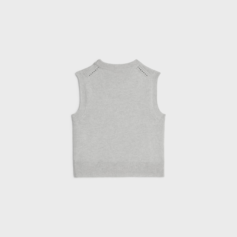 CELINE Triomphe tank top in heritage cashmere outlook