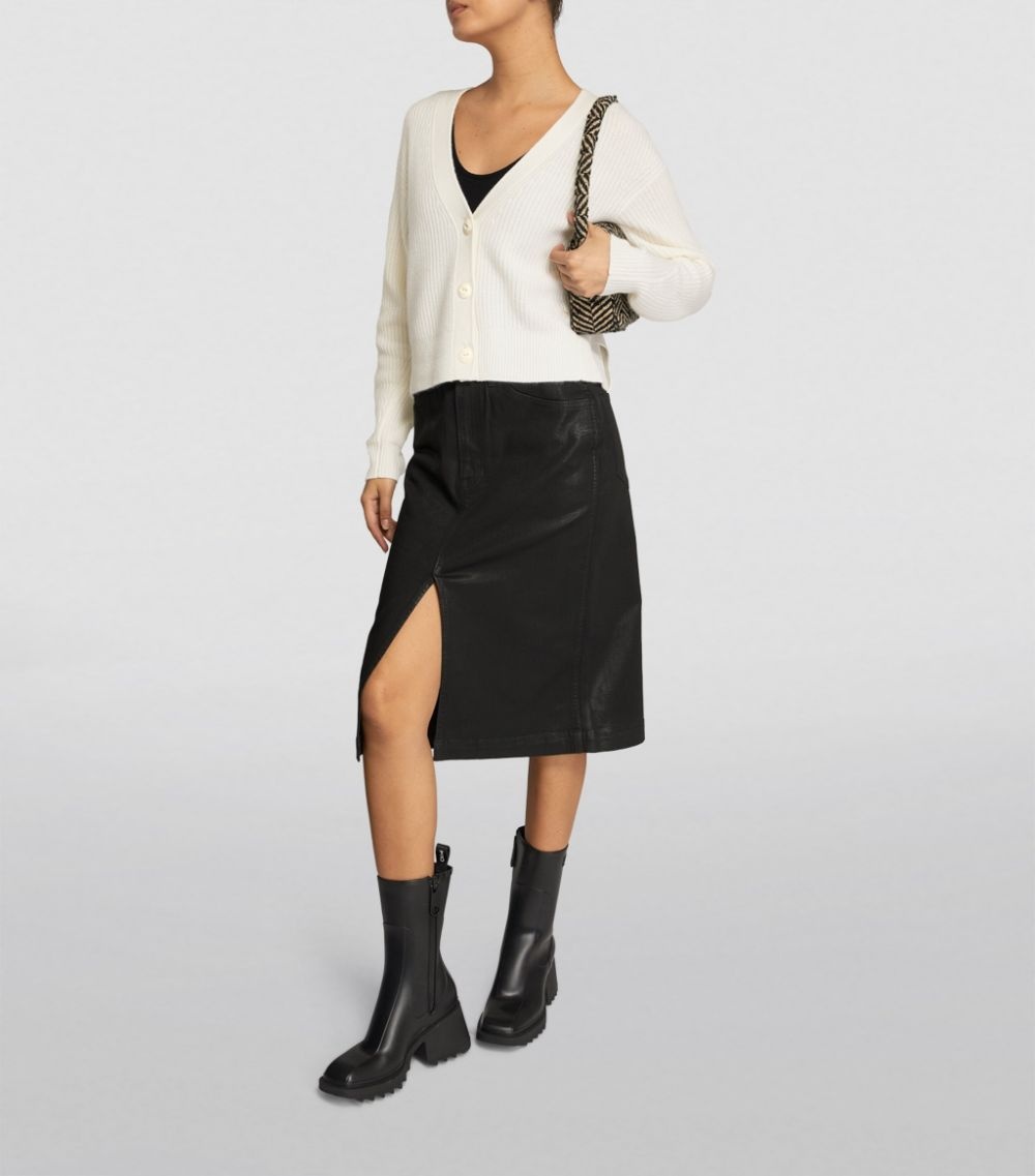 Cashmere V-Neck Pierce Cardigan - 2