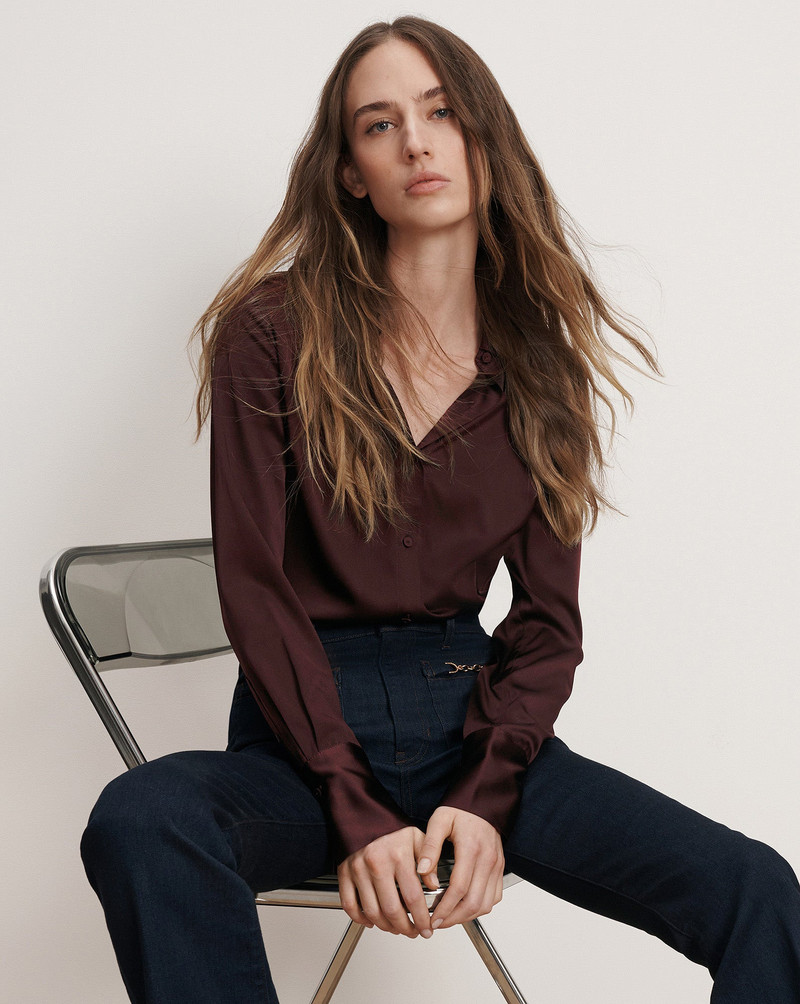VERONICA BEARD MONIQUE SILK BUTTON-DOWN SHIRT outlook