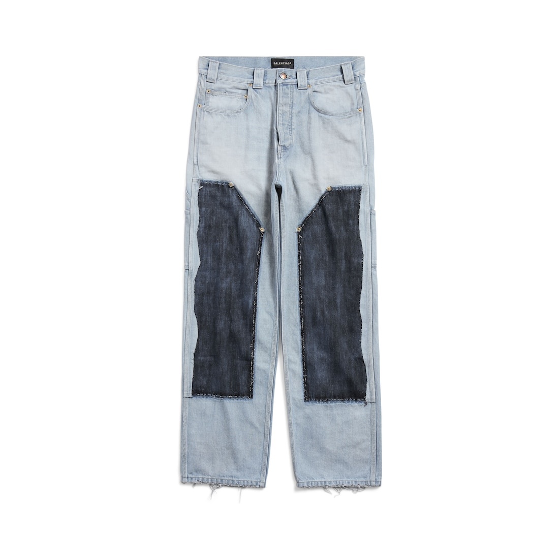 Women's Ripped Off Loose Fit Pants in Light Blue - 1