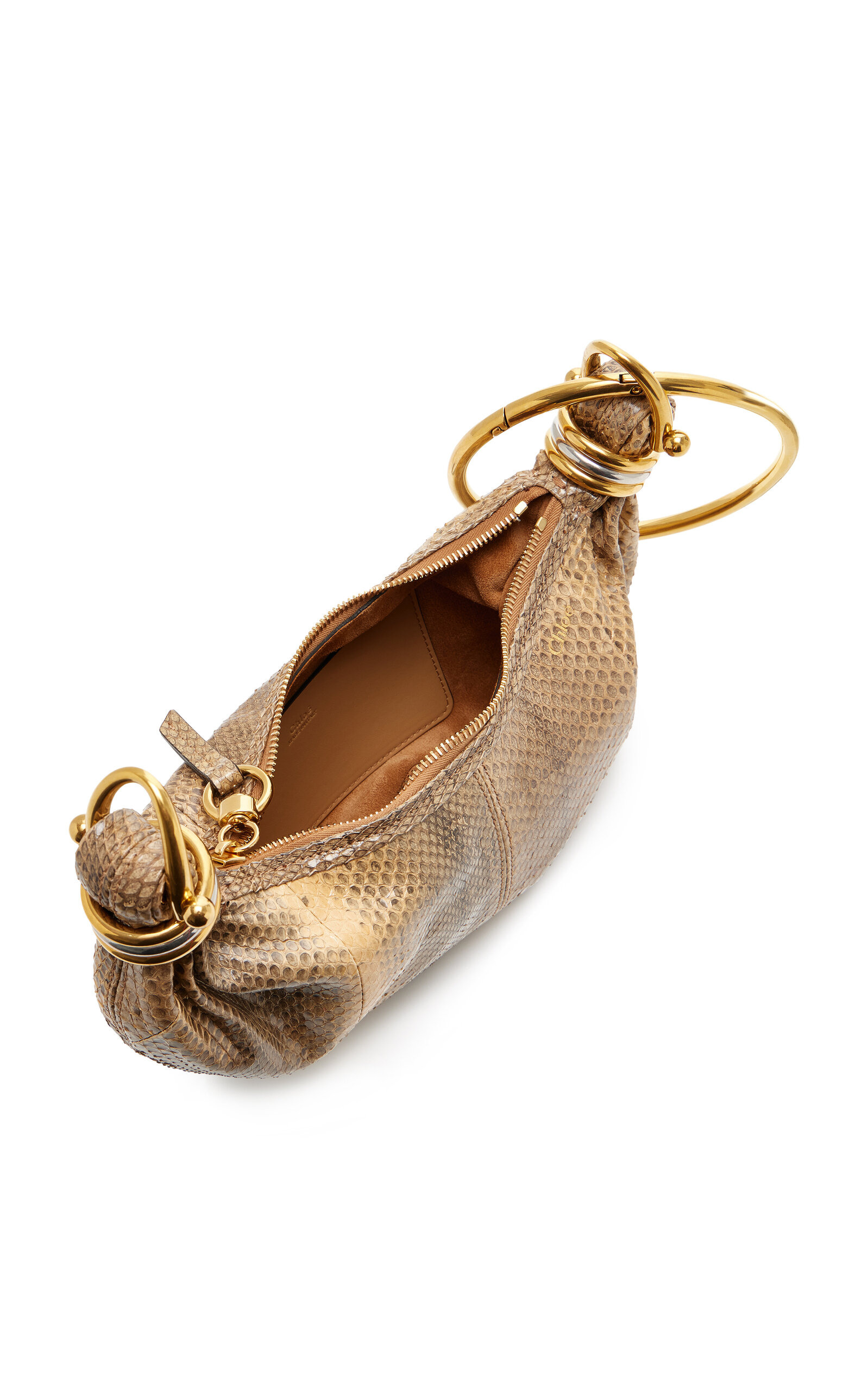 Bracelet-Handle Leather Shoulder Bag animal - 5