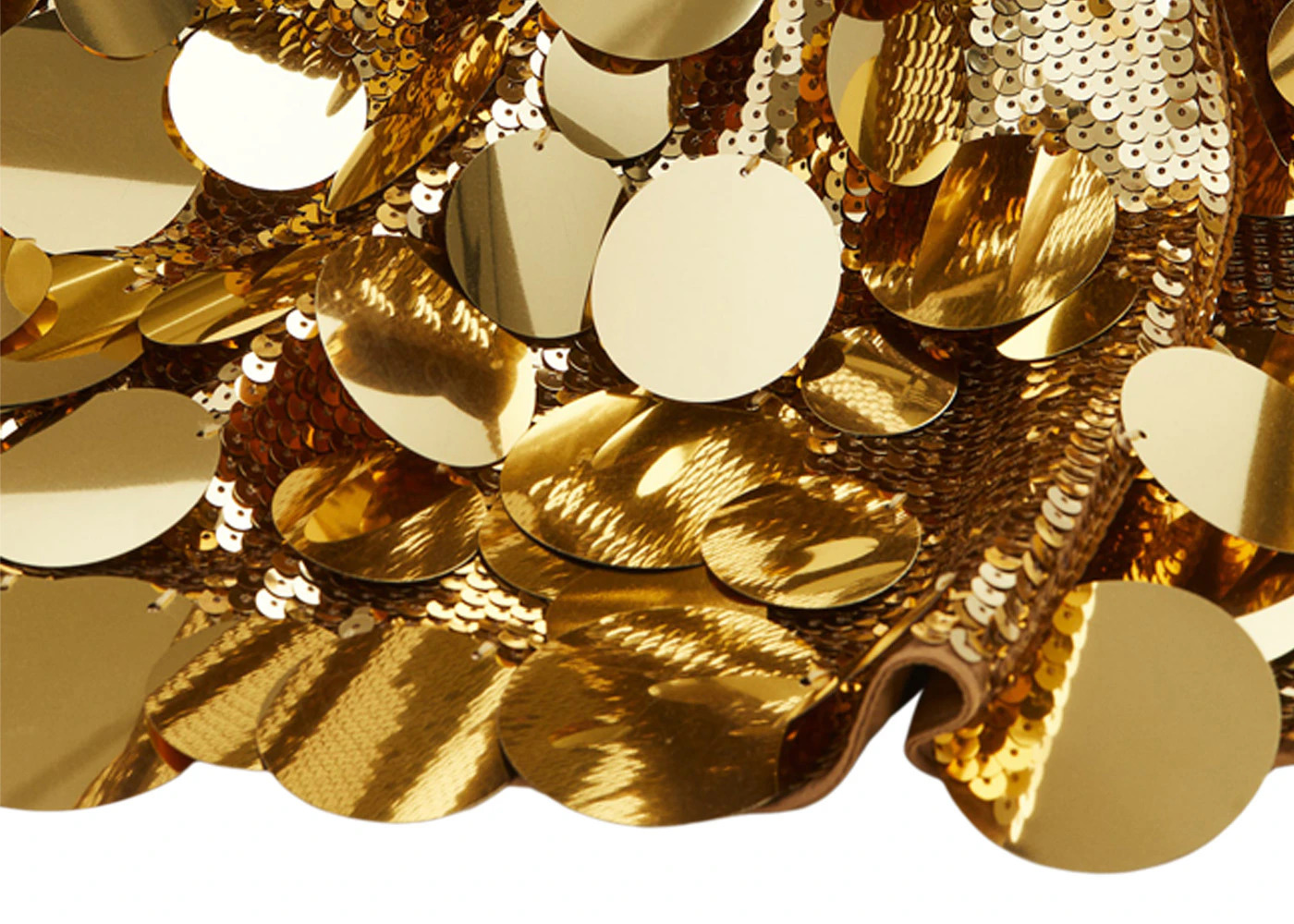 Rabanne H&M Sequined Flared Skirt Gold - 2