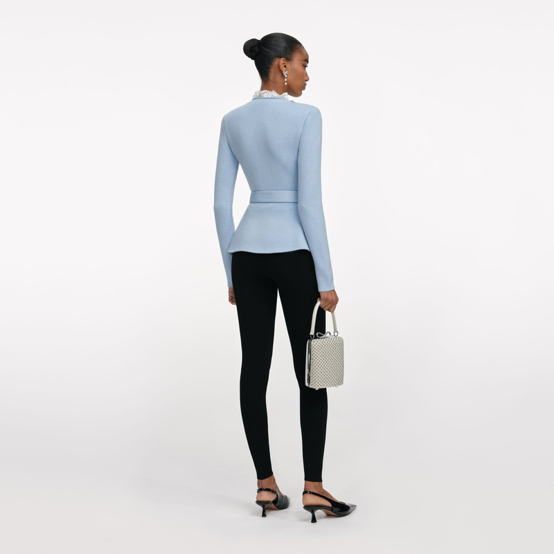 self-portrait Blue Crystal Trim Cardigan outlook