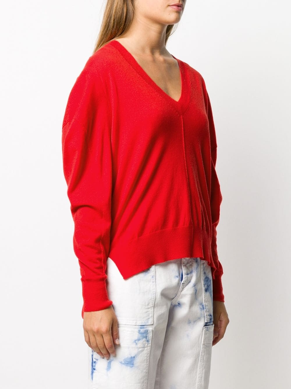 V-neck draped jumper - 3