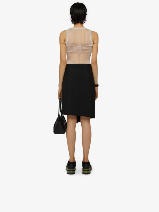 ASYMMETRICAL WRAP SKIRT WITH METALLIC DETAILS - 4