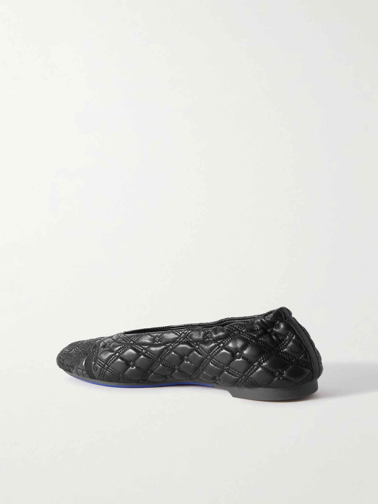Embroidered Quilted Leather Ballet Flats - 3
