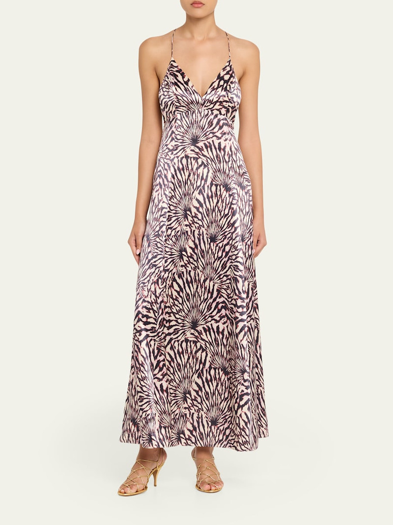 ULLA JOHNSON Oriana Sleeveless Open-Back Satin Dress outlook