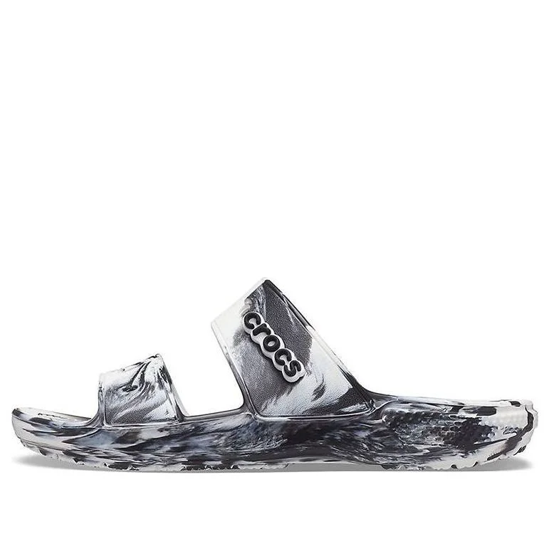 Crocs Classic Clog Marble Beach Sports Slippers Unisex White Black 207701-103 - 1