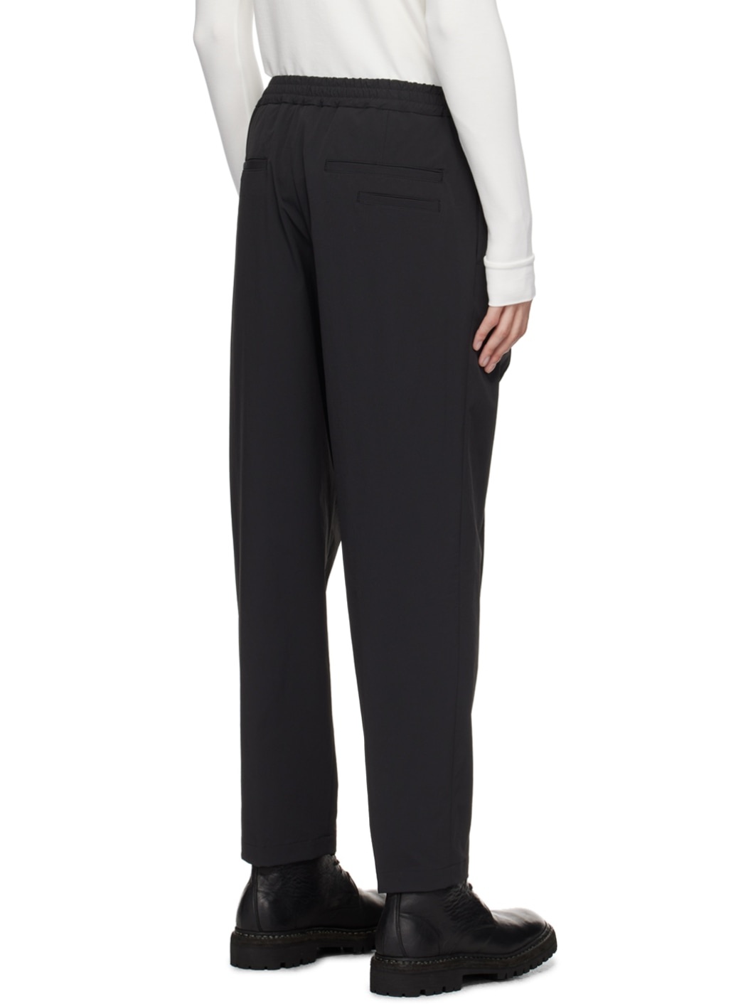 Black Pleated Lounge Pants - 3