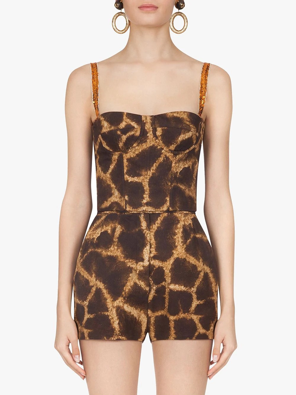 giraffe print bustier top - 3