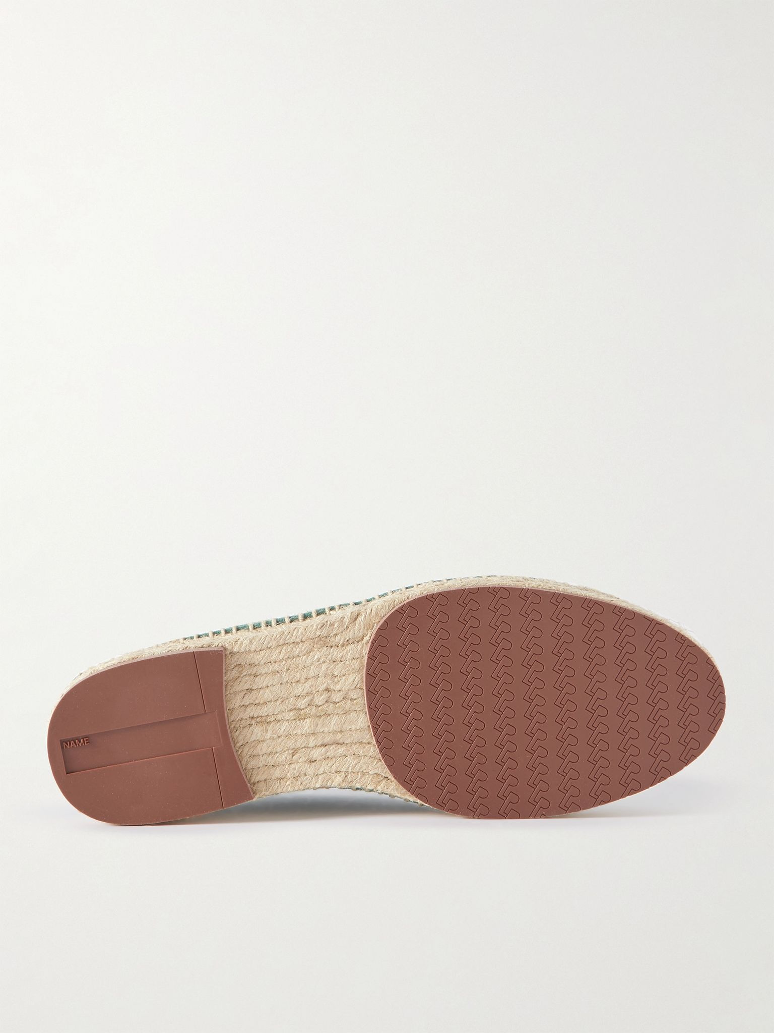 Seaside Walk Collapsible-Heel Suede Espadrilles Green - 7