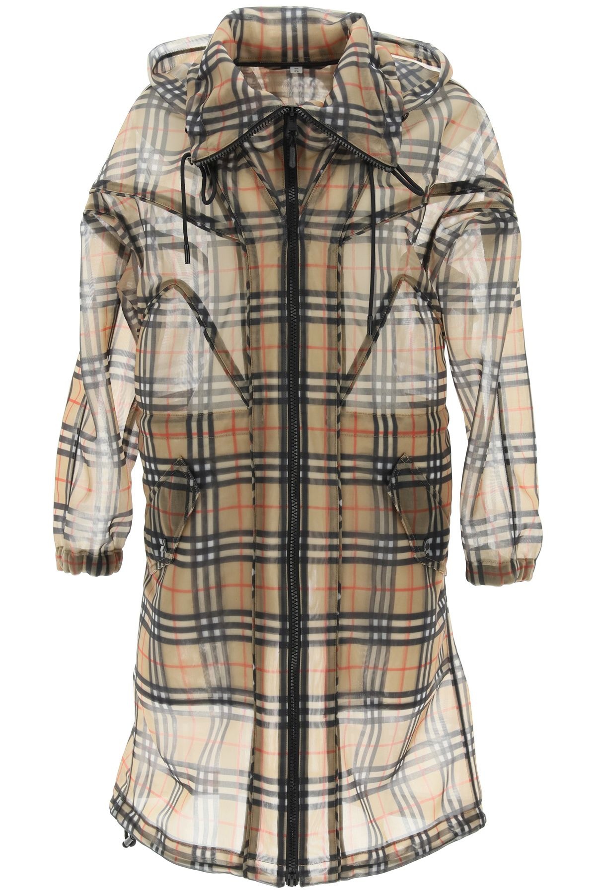 VINTAGE CHECK NYLON MESH PARKA - 1