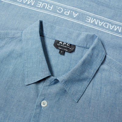 A.P.C. A.P.C. Short Sleeve Logo Chambray Shirt outlook