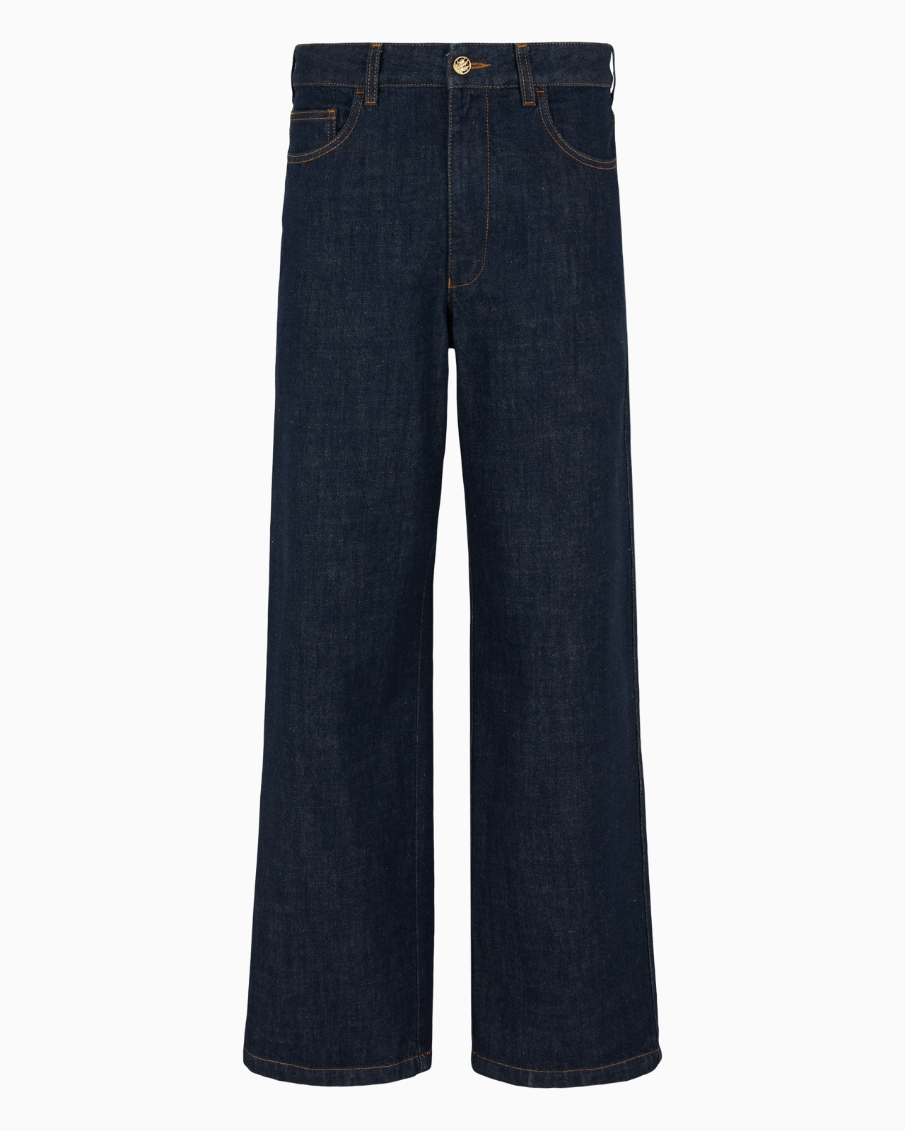 Dirty-effect denim jeans with EA embroidery - 1