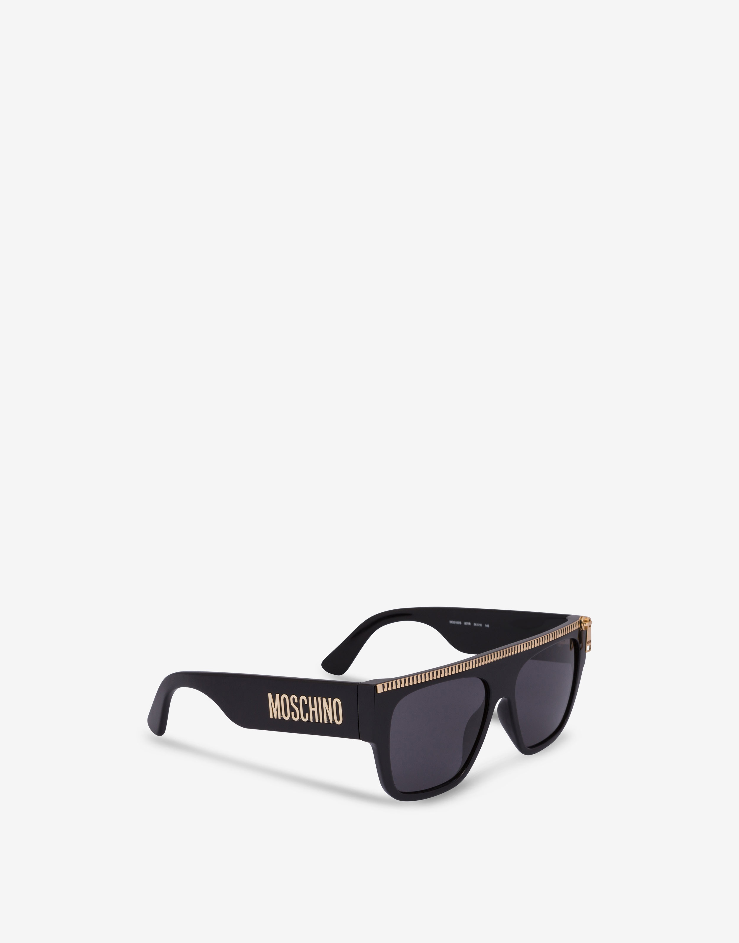 ZIP DETAIL BLACK SUNGLASSES - 2