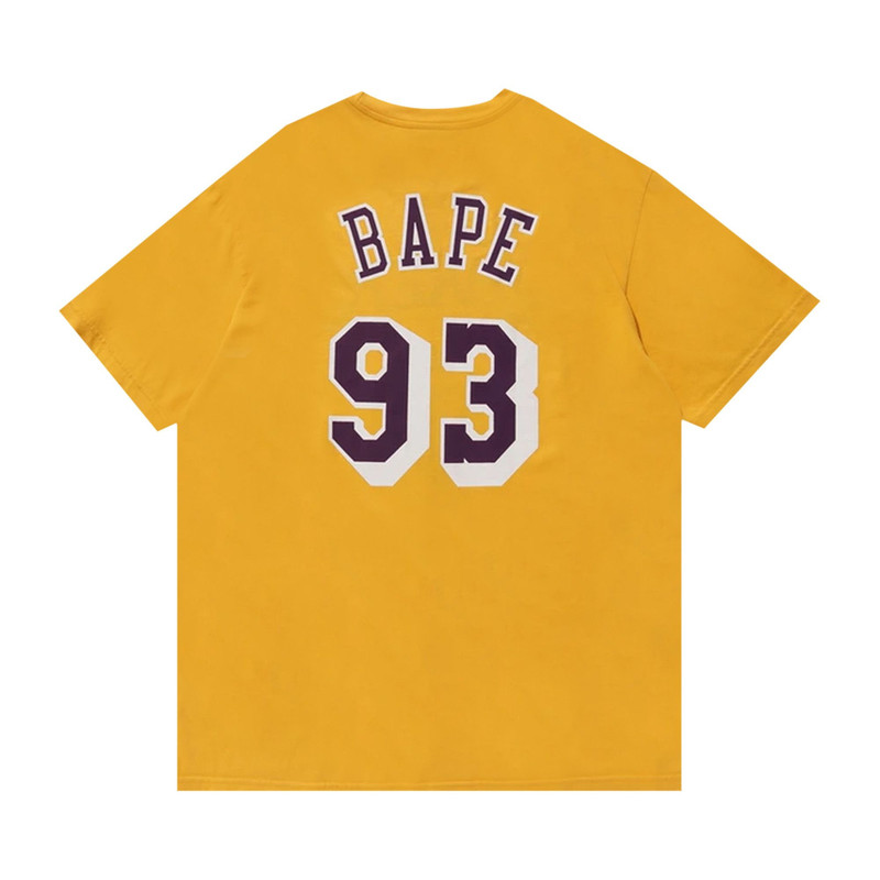 A BATHING APE® BAPE x Mitchell & Ness Lakers Tee 'Yellow﻿' outlook