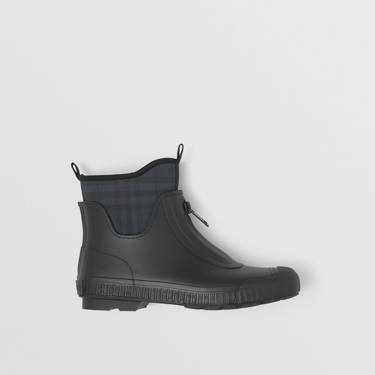 Vintage Check Neoprene and Rubber Rain Boots - 7