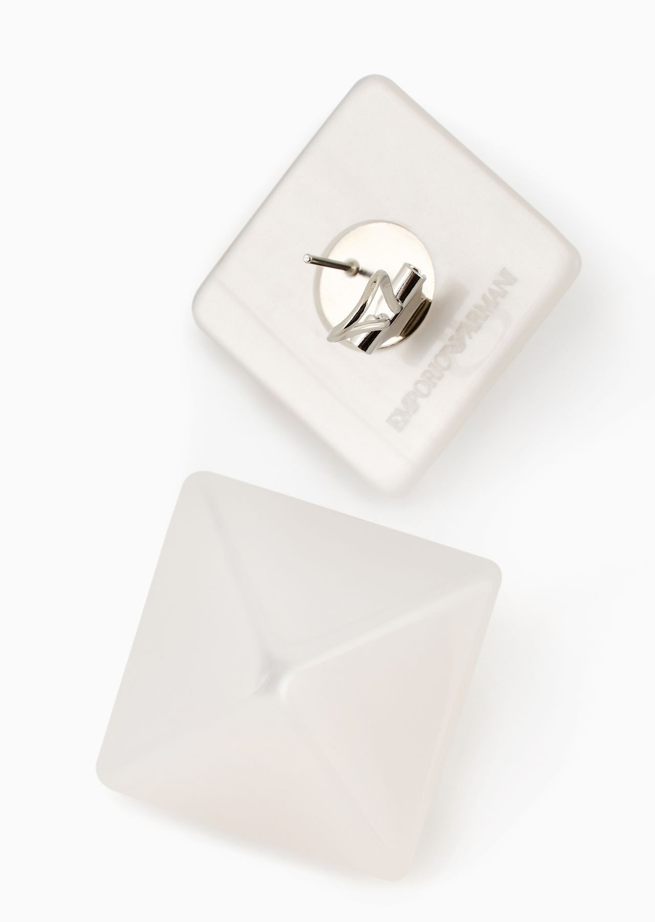 Oversize square faceted earrings - 2