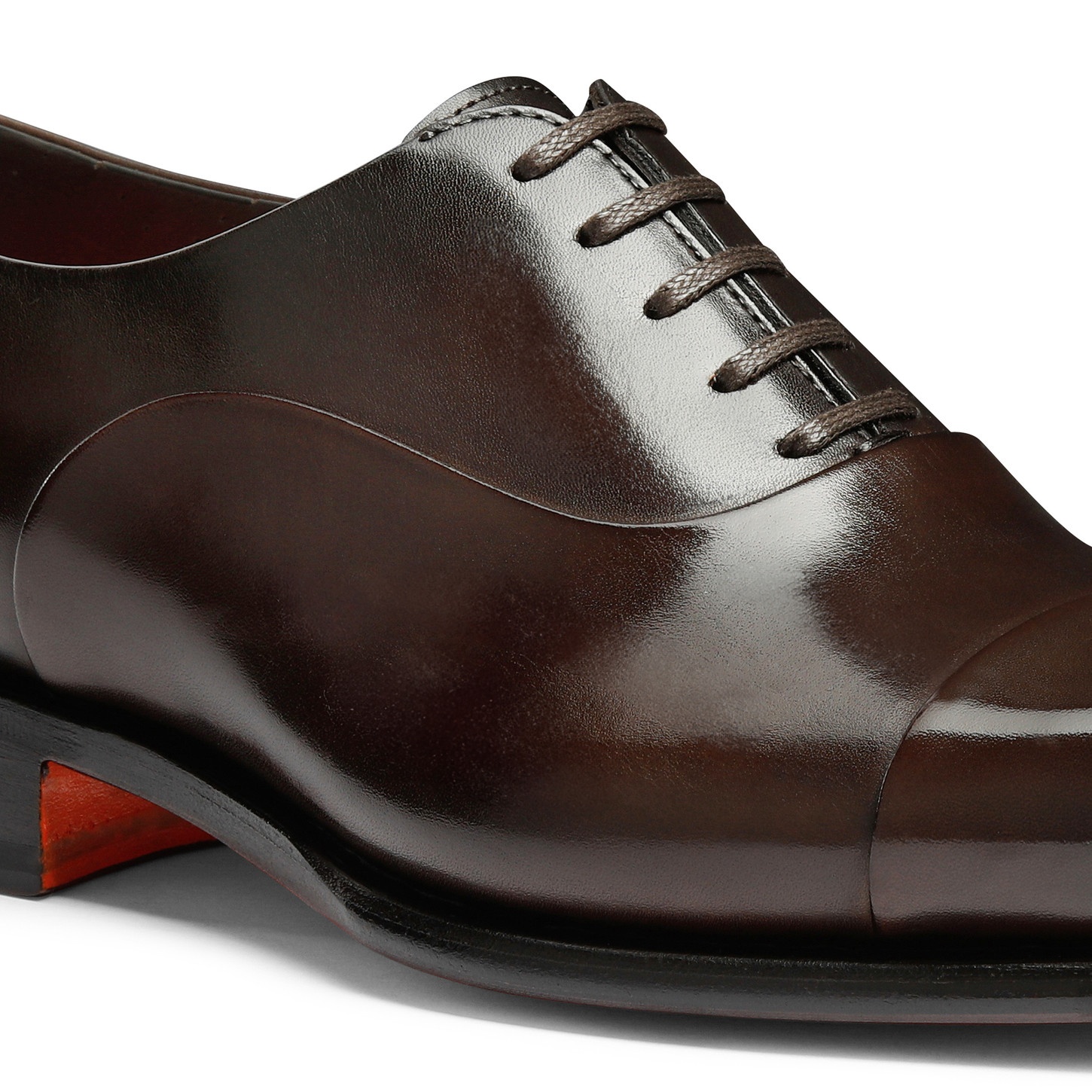 Men's polished brown leather Oxford shoe - 6