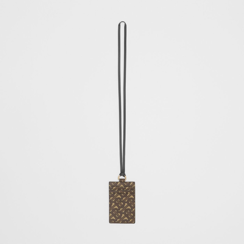 Monogram Print E-canvas Card Case Lanyard 1