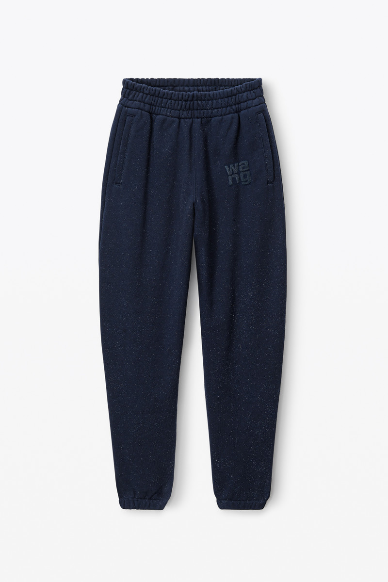 puff logo sweatpant in glitter terry 1