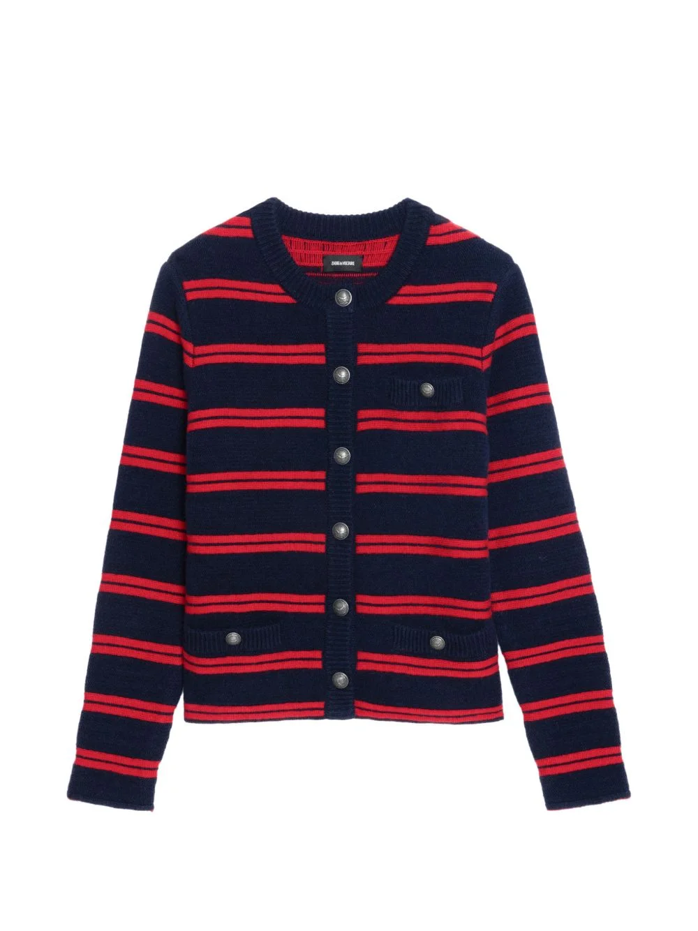 striped pocket cardigan - 1