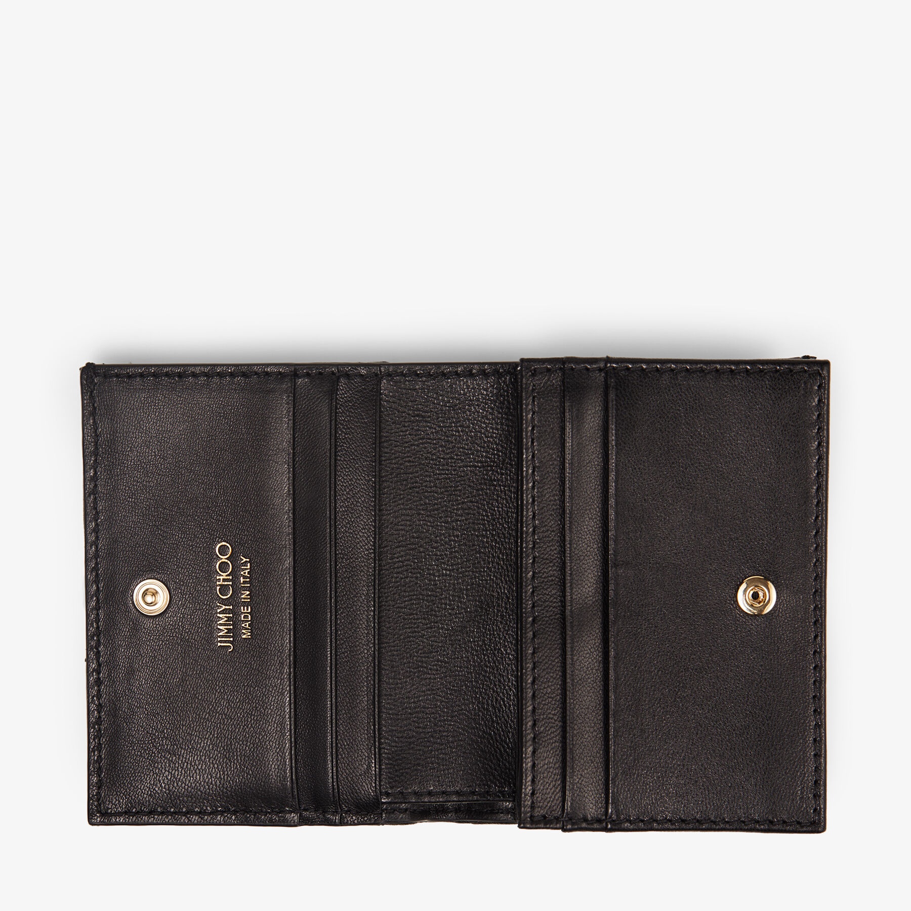 Hanne
Black Quilted Nappa Leather Wallet with Light Gold JC Emblem - 3