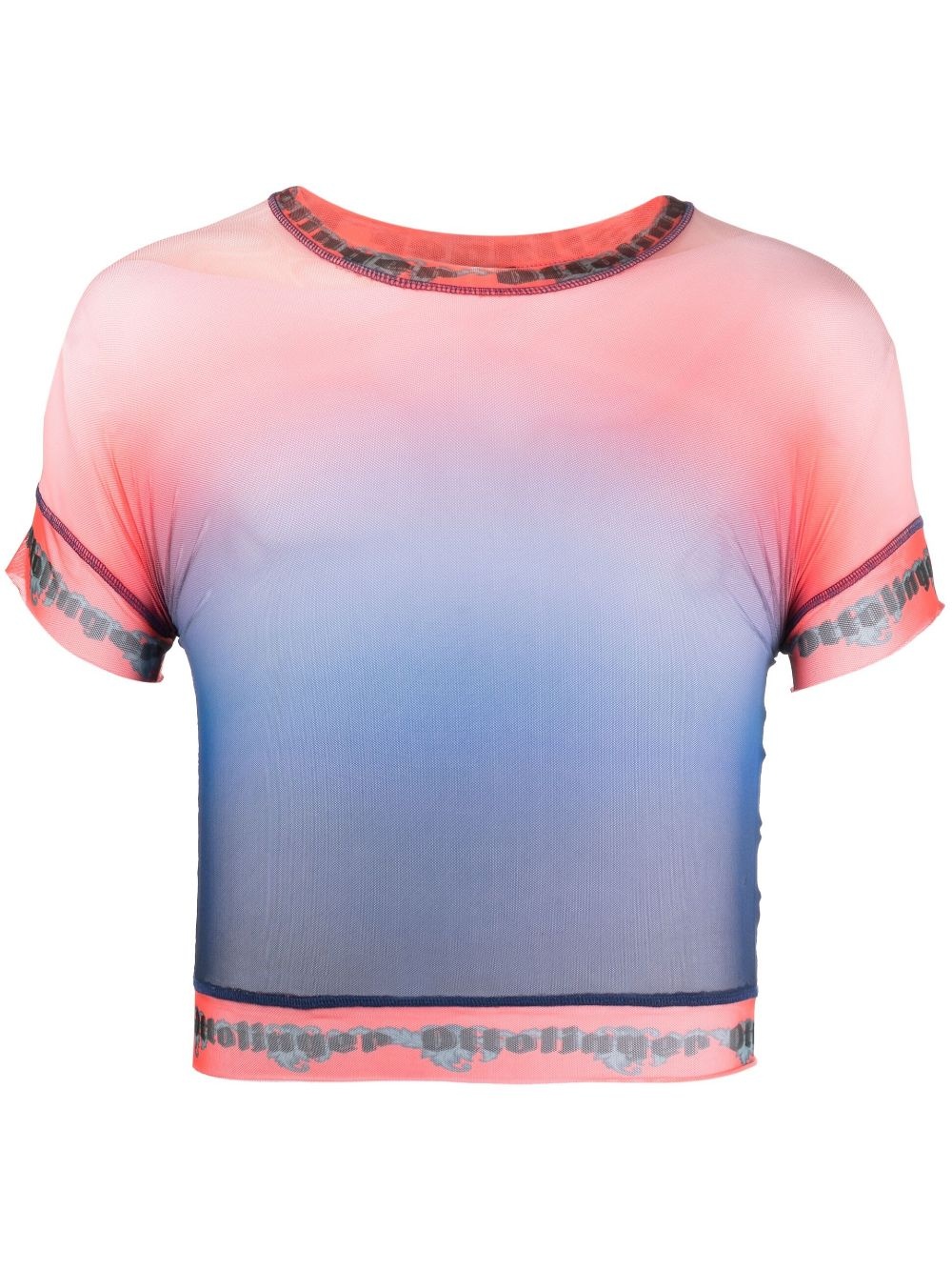 gradient mesh cropped T-shirt - 1