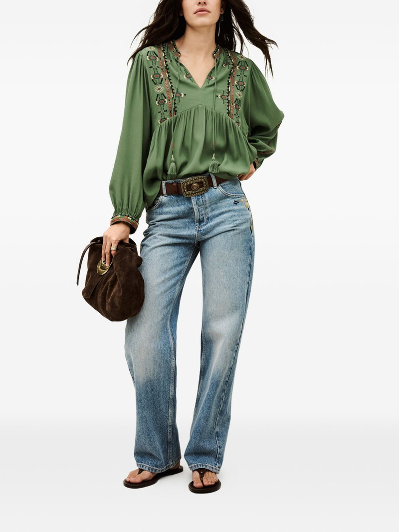 ba&sh Tilt embroidered V-neck top outlook