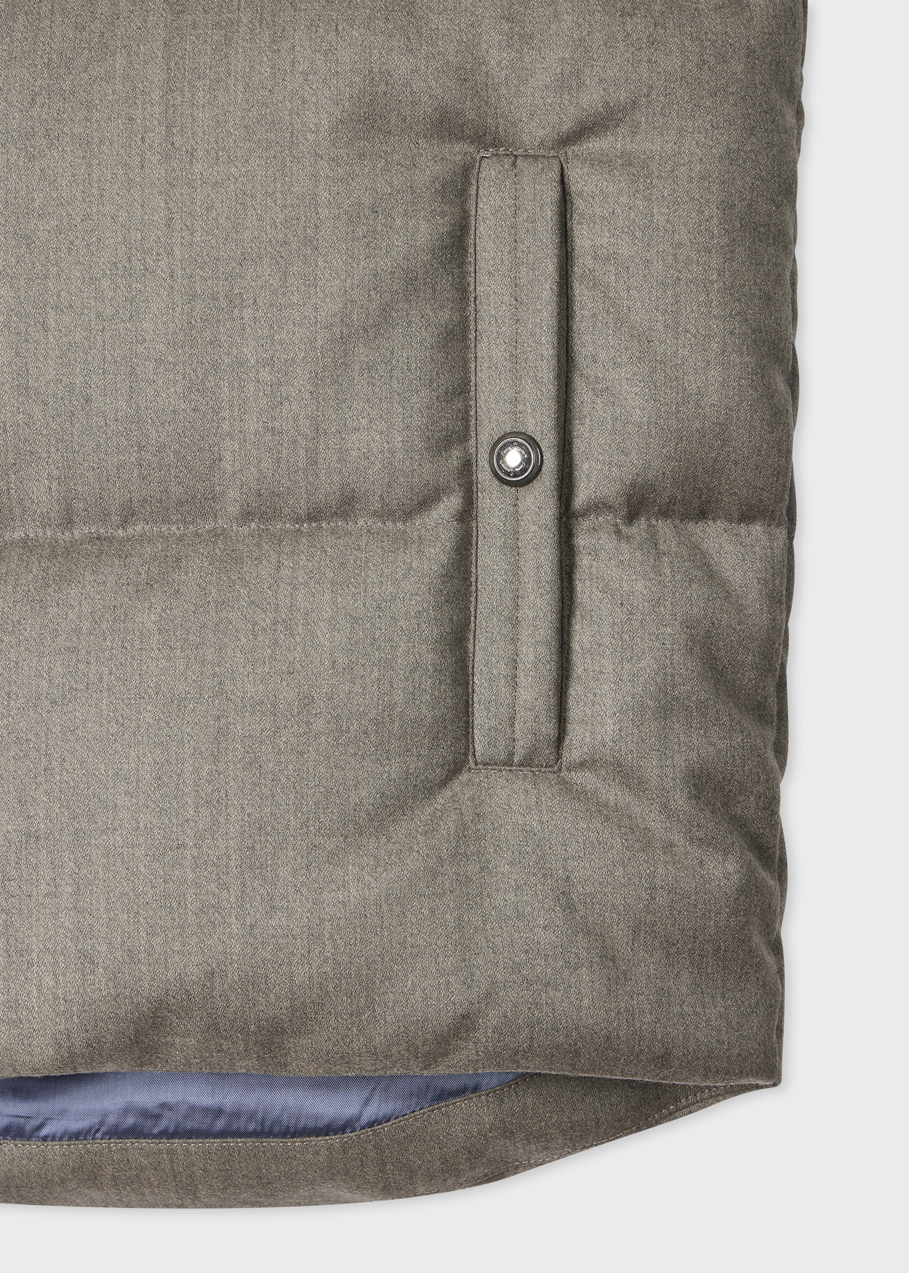 Grey Overdyed Wool-Cashmere Flannel Down Gilet - 3