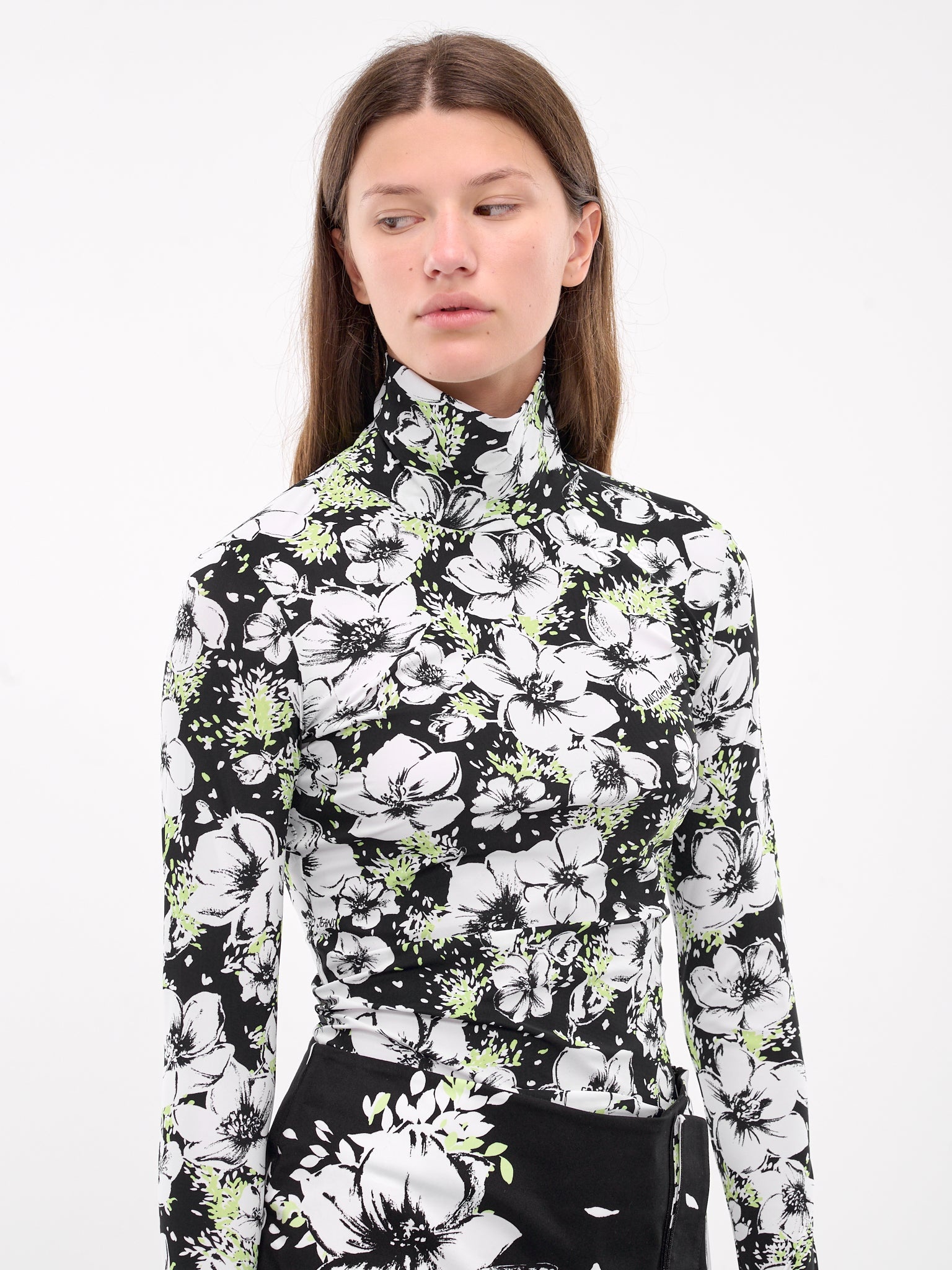 Floral Print Turtleneck - 5