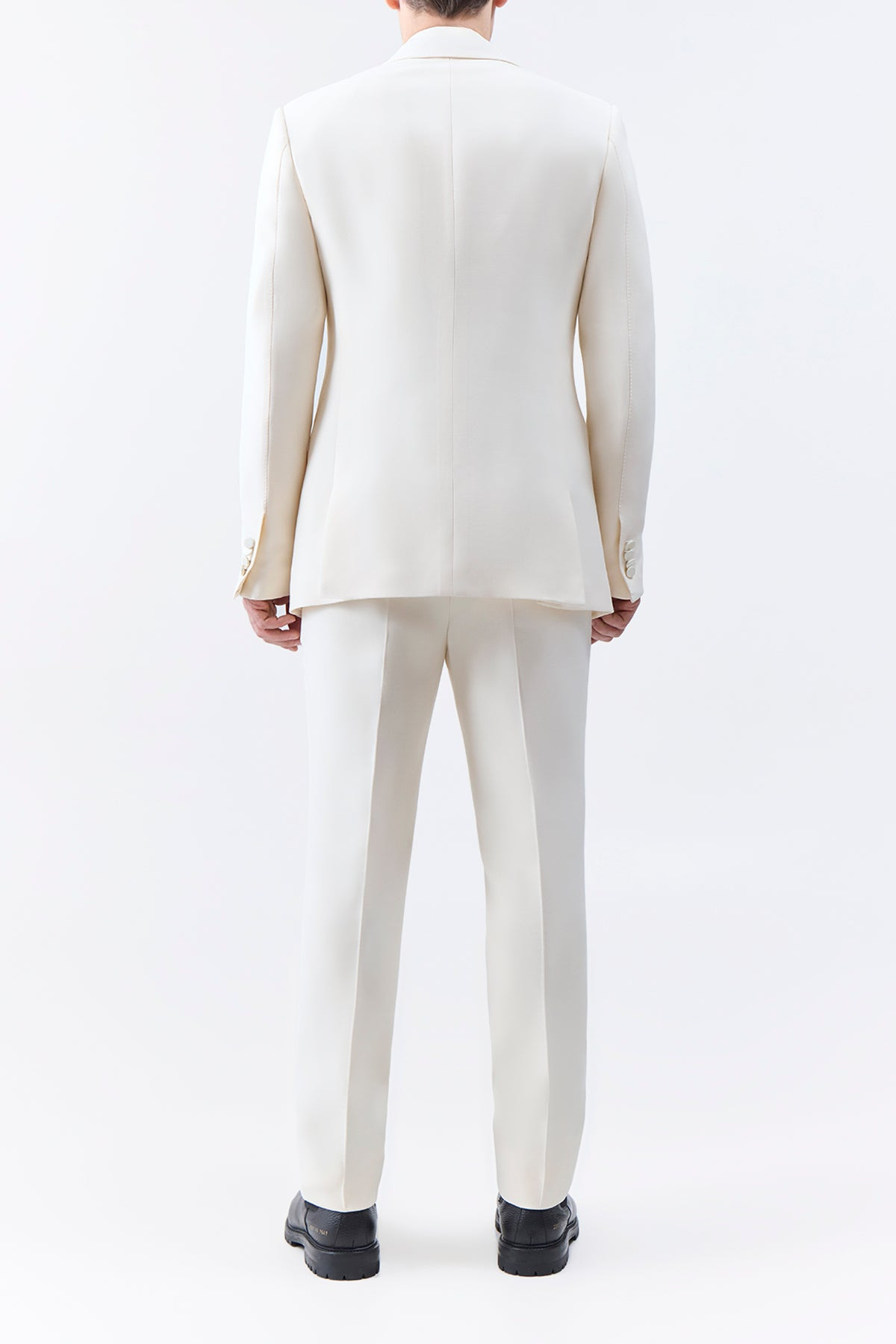 Nicolson Jacket in Ivory Silk Wool Cady - 5