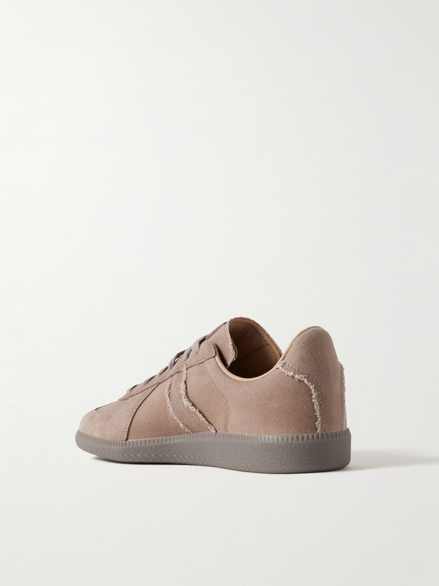 BW Army Suede-Trimmed Waxed-Canvas Sneakers Taupe - 4