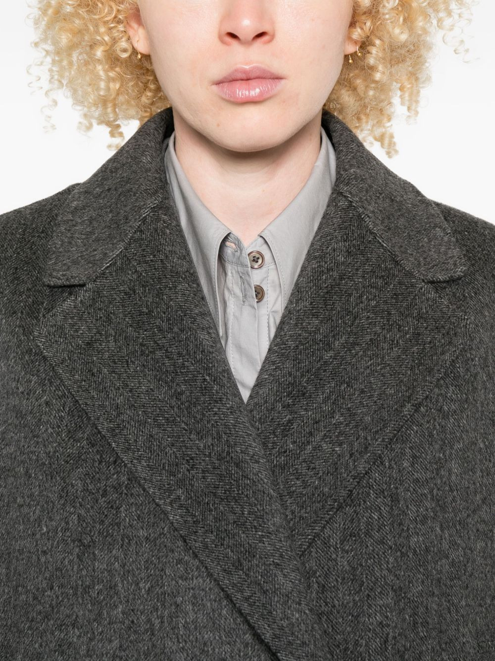 double-breasted wool coat - 5
