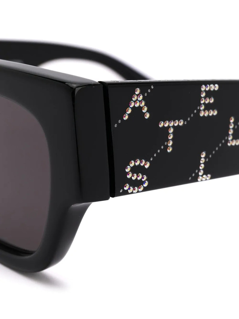 rhinestone logo rectangular-frame sunglasses 3