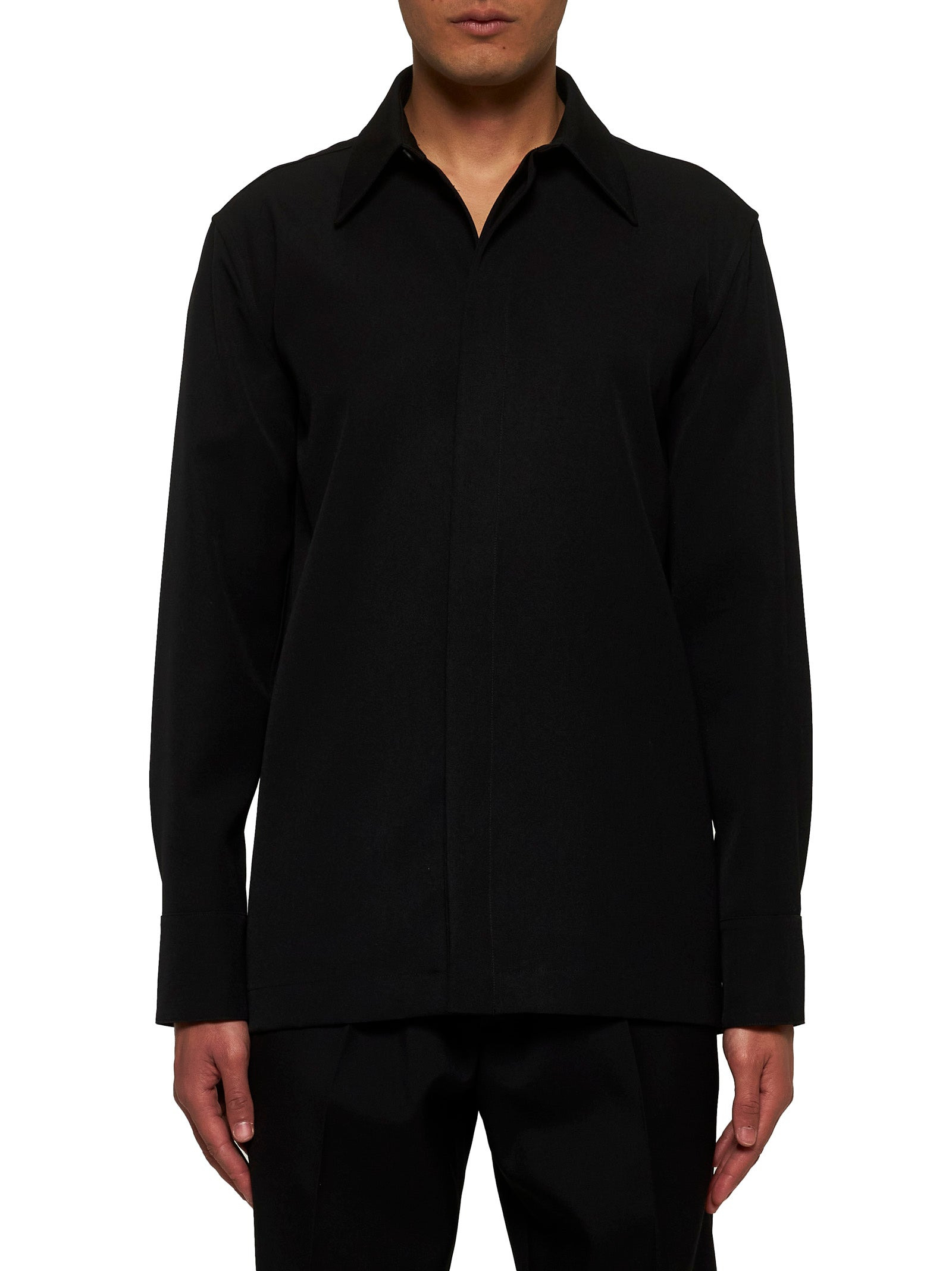 Black wool shirt - 3