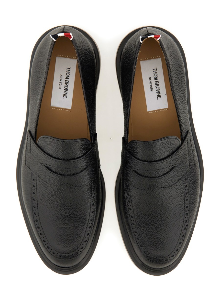 PEBBLE GRAIN LEATHER PENNY LOAFER - 2