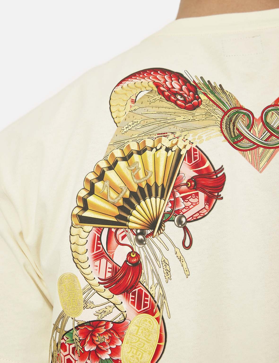 Soaring Snake Daicock Print Relax Fit T-shirt - 7