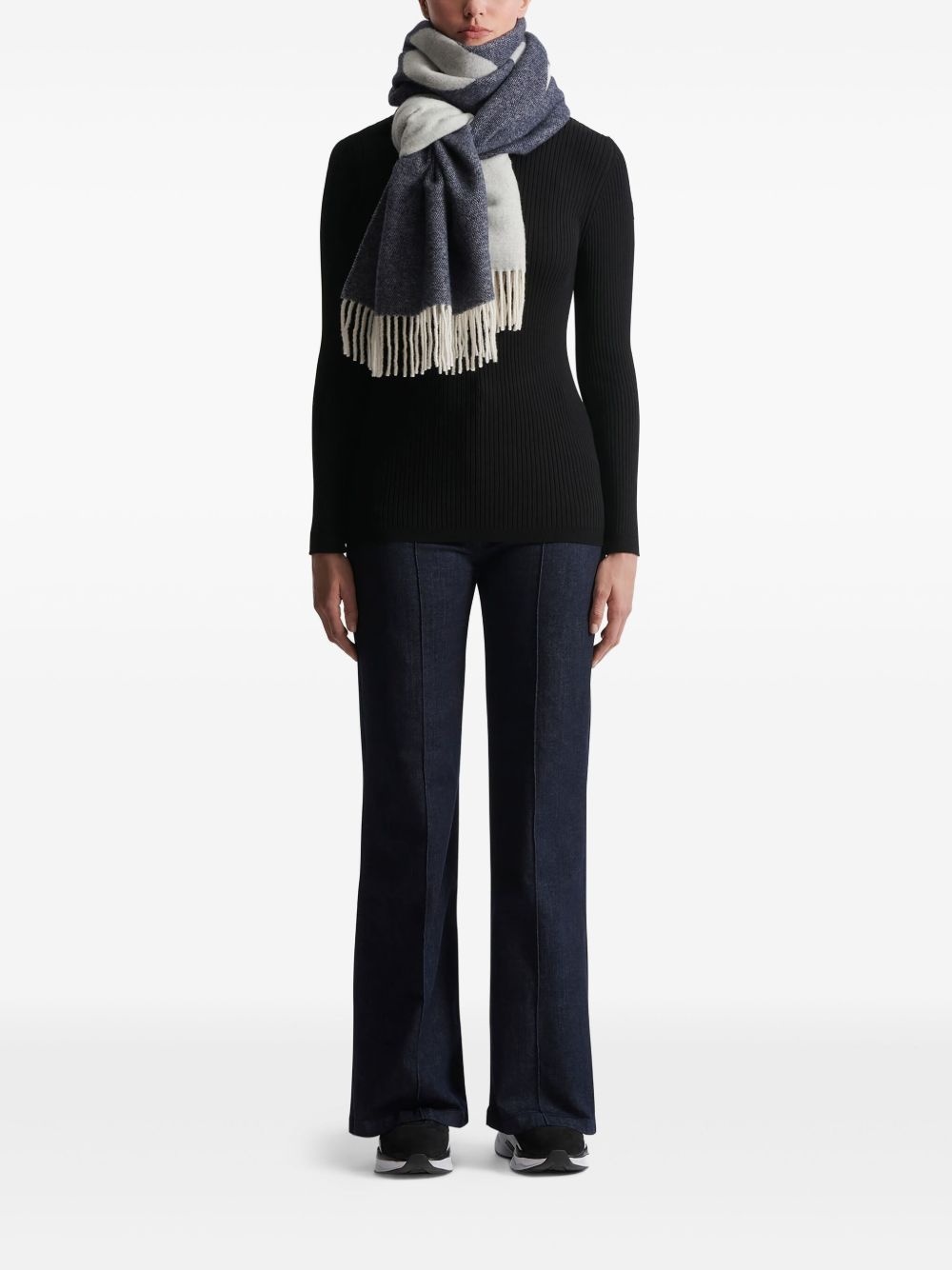 logo-jacquard scarf - 3