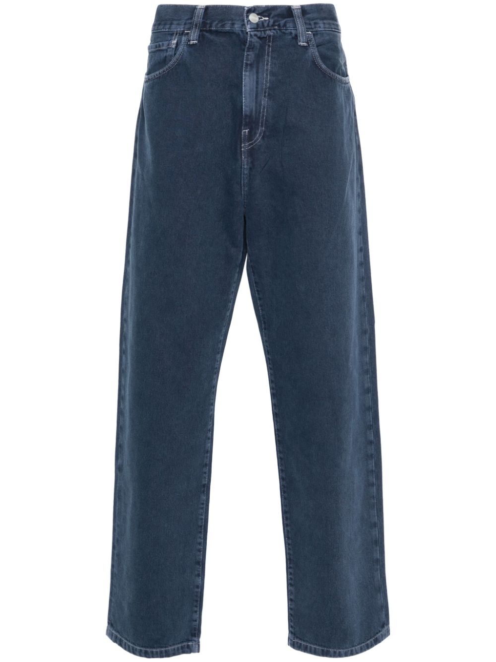 Landon logo-patch straight jeans - 1