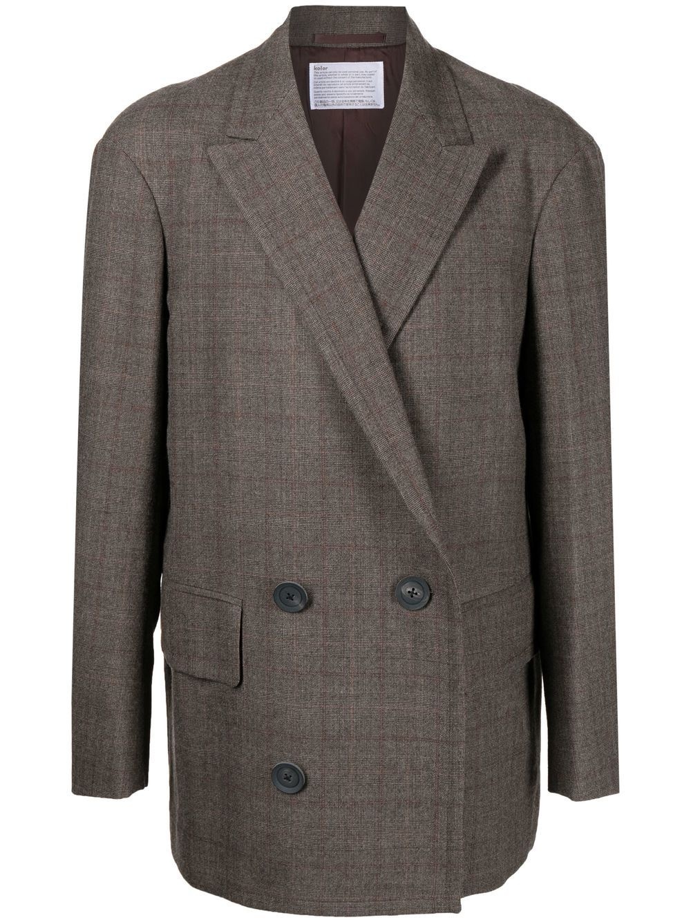 double-breasted wool-blend blazer - 1