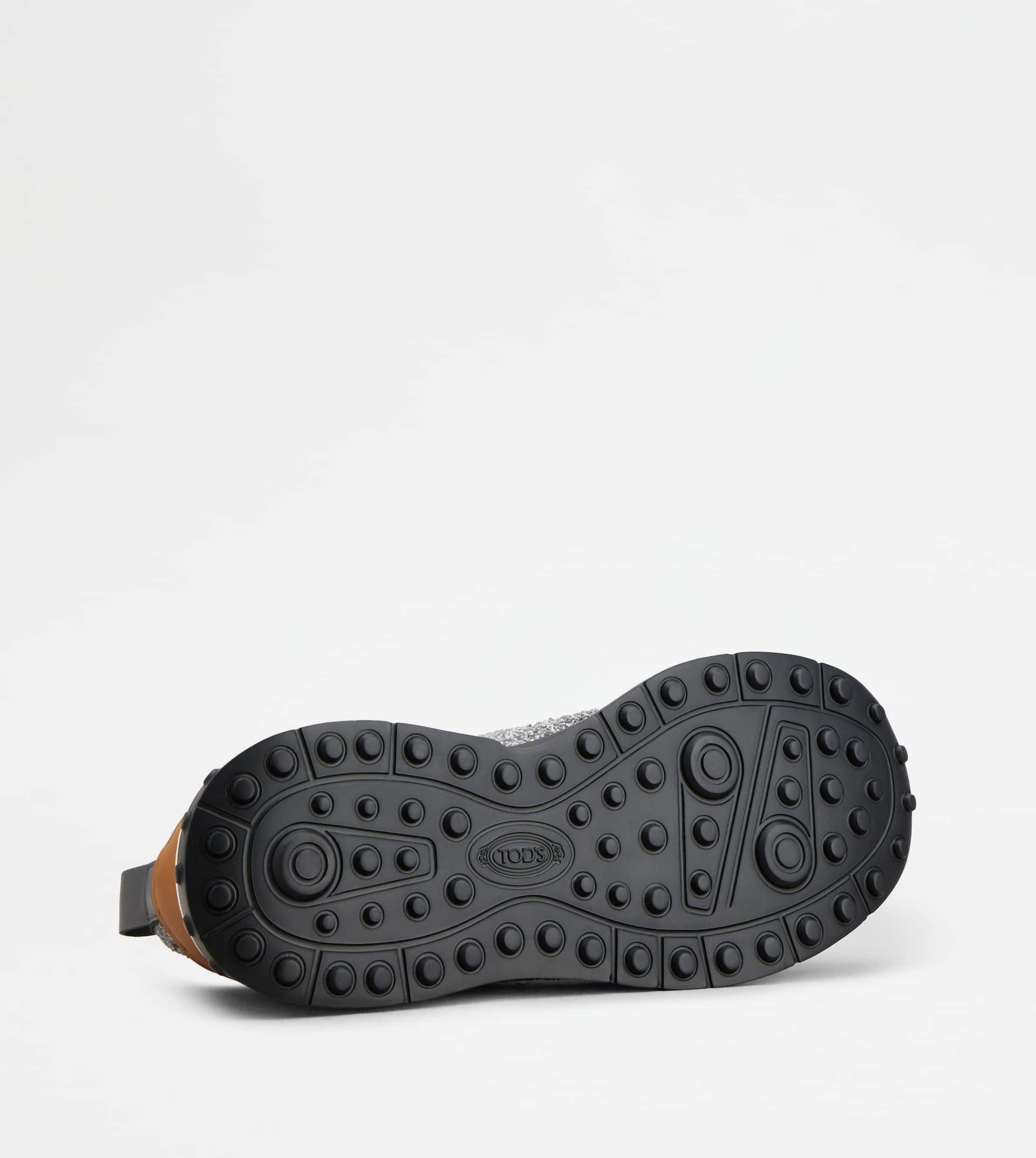 SOCK SNEAKERS IN TECHNICAL FABRIC AND LEATHER - GREY, BROWN - 4