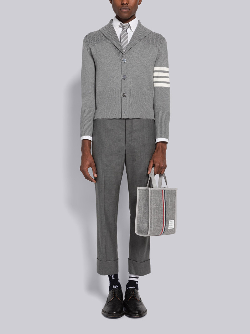 Jersey Stitch 4-Bar Shawl Collar Cardigan 4