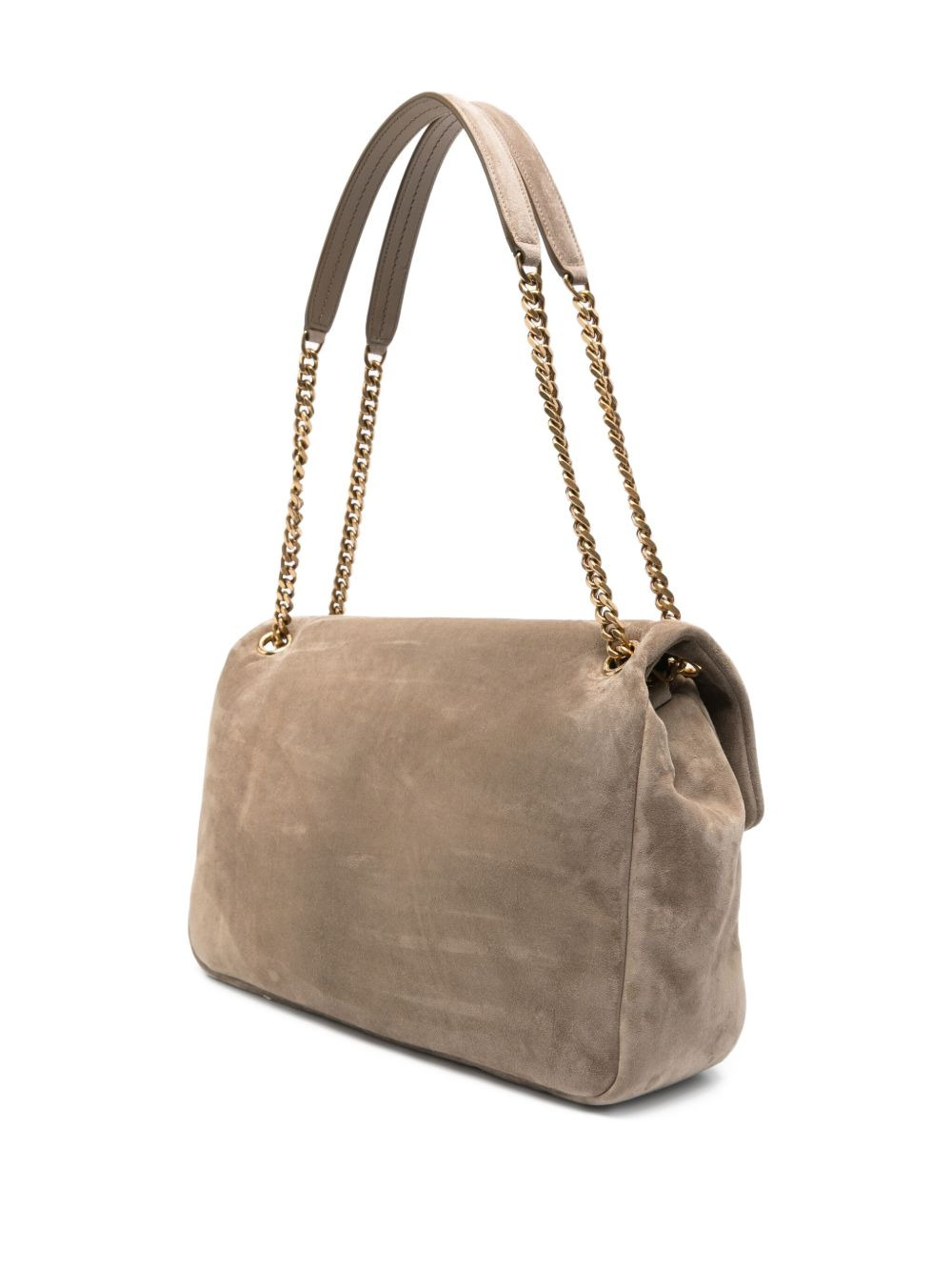 large Calypso logo-plaque suede shoulder bag - 3